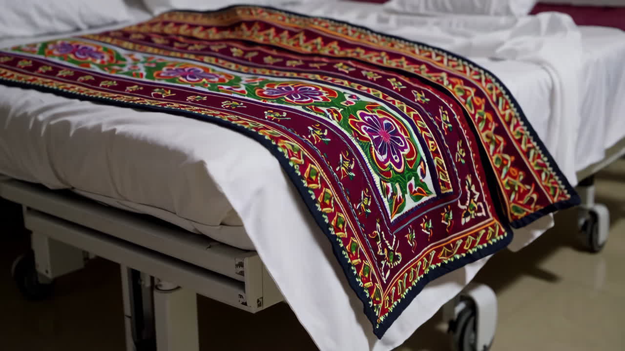 Hospital Interior with Patient Beds and Staff