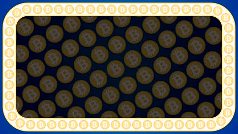 criptomoneda fondo azul rectángulo marco de borde estandarte