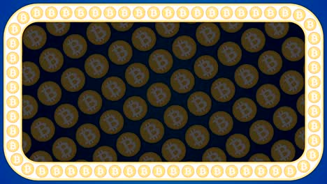 bitcoin cryptocurrency blue background rectangle border frame banner