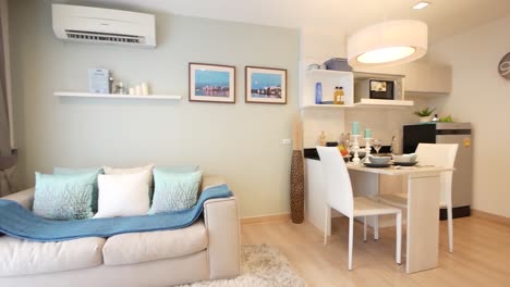 decorative dining area in the open plan accommodation- home- flat- apartment