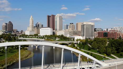 Columbus-Skyline-Von-Ohio---Drohnenaufnahmen-Aus-Der-Luft