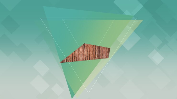 Triangles and wood on gradient texture