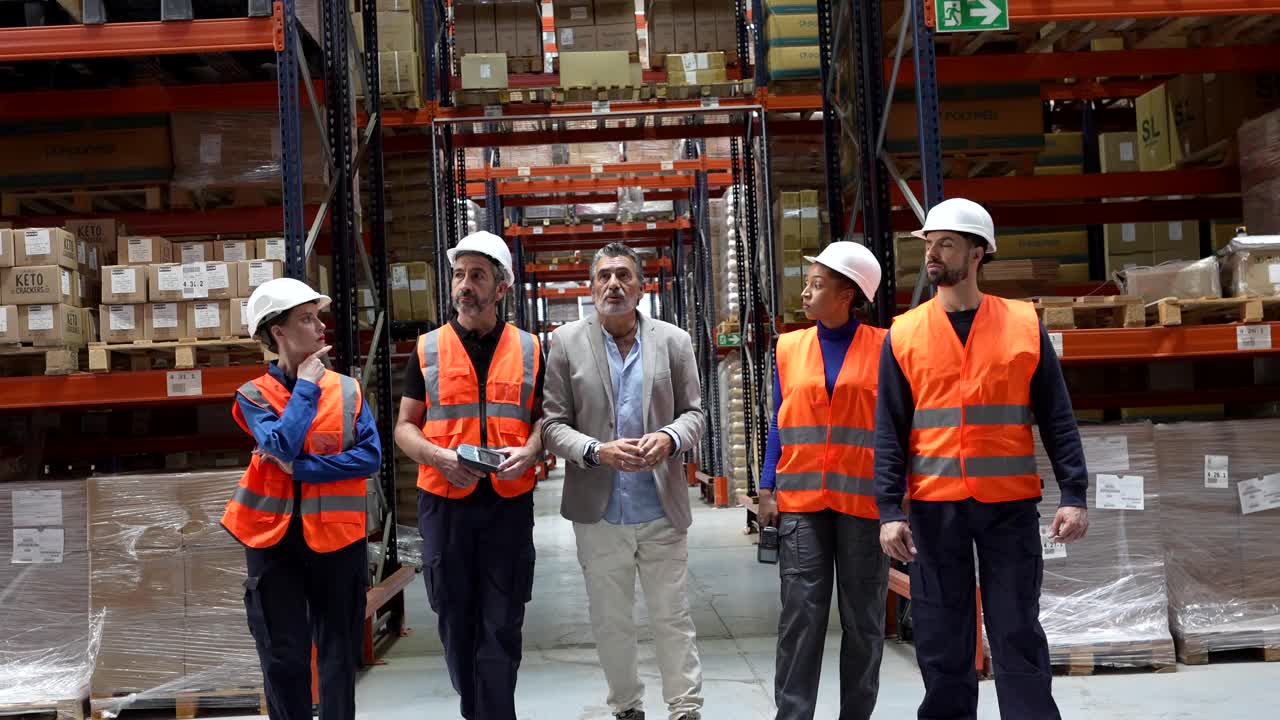 Warehouse Workers Inspecting Inventory