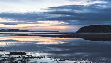 beautiful cloudscape over the trondelag fjord in norway, sunset time lapse shot