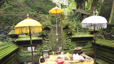 altar temple for hindu gods bali temple colorful tropical forest offerings bali indonesia tampaksiring, pura mengening, praying site