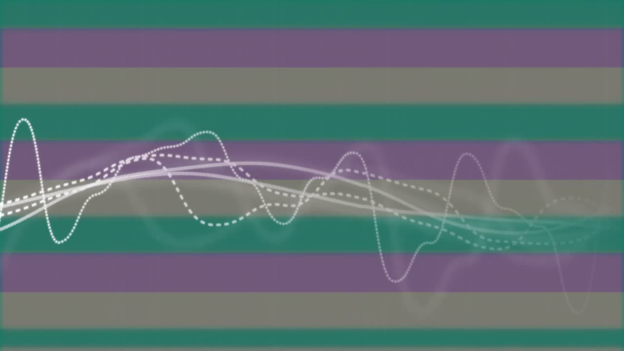 줄무 바탕을 가로질러 움직이는 디지털 파동의 애니메이션