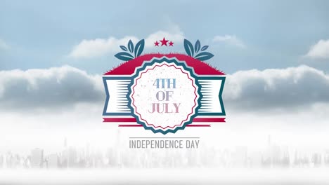 Animation-of-fourth-of-july-independence-day-text-over-cityscape