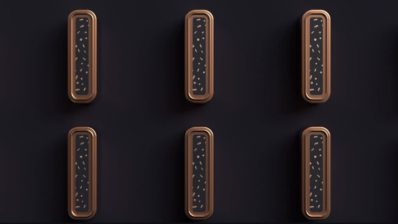 3d render motion graphic abstracto forma geométrica de cobre negro