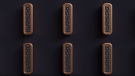 3d render motion graphic abstracto forma geométrica de cobre negro