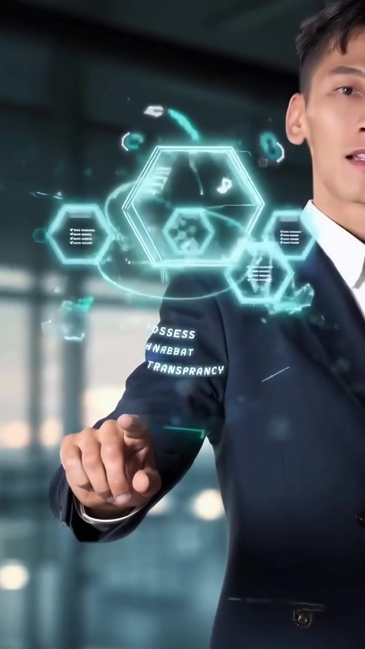 Businessman Interacting with Futuristic Digital Audit Interface