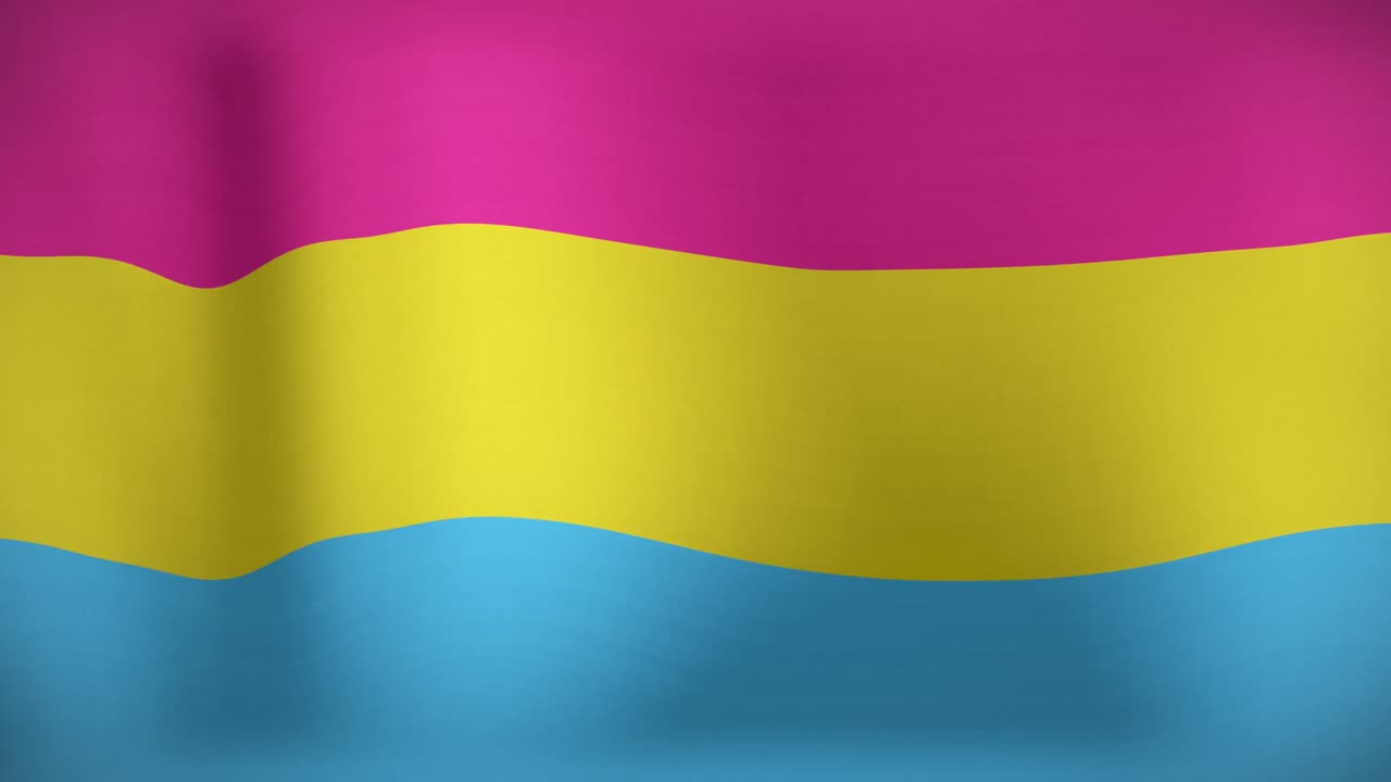 animación de la bandera lgbt con los colores del orgullo pansexual ondeando