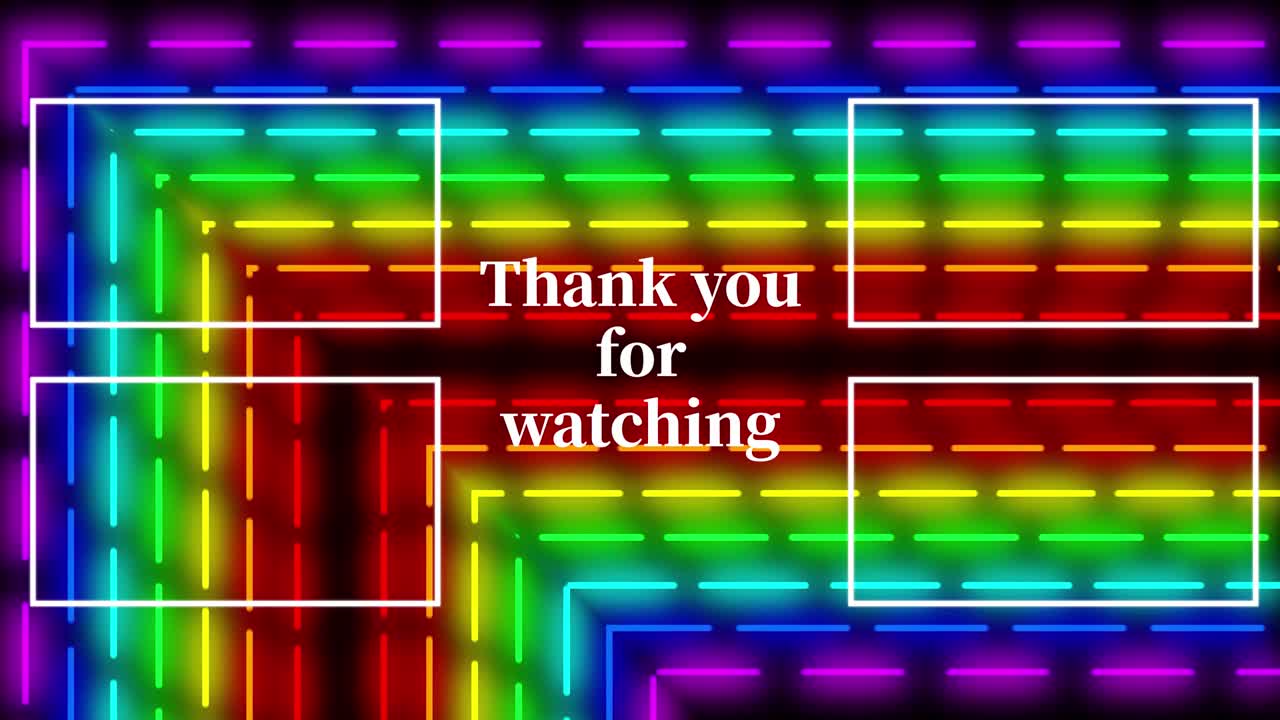 Neon sign bar line end card ending screen motion graphics