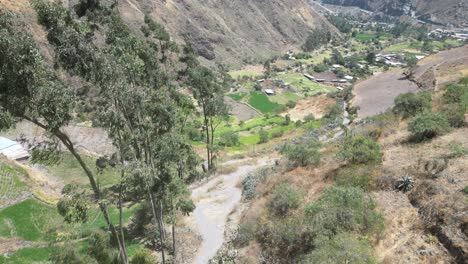 aerial dolly drone shot from a valley in