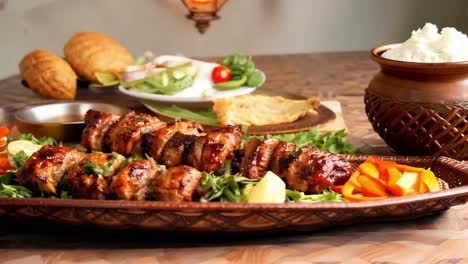 grilled ribs with a side of salad