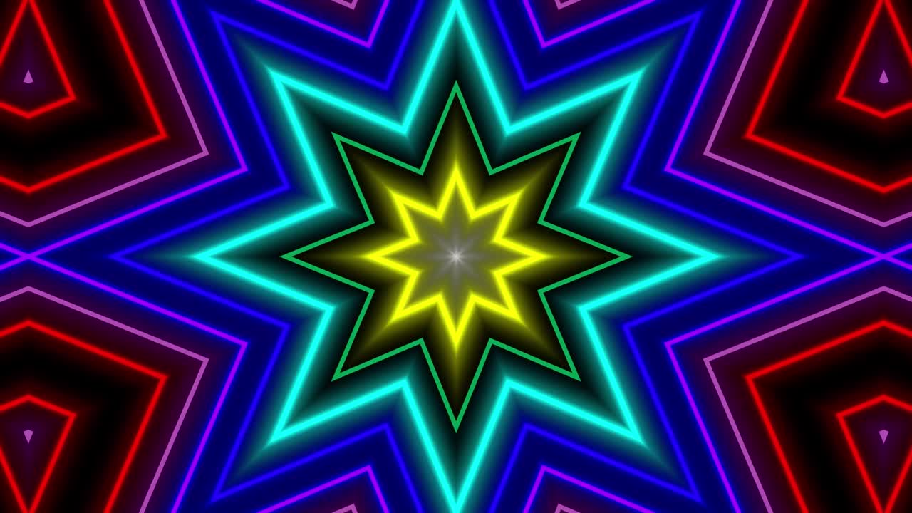 Neon geometric pattern illumination animation motion graphics