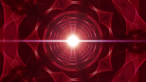 4k 3d seamless loop center flare spotlight abstract cyber tunnel motion graphics animation background. retro futuristic vintage style for your event, concert, stage design, title, intro, presentation.