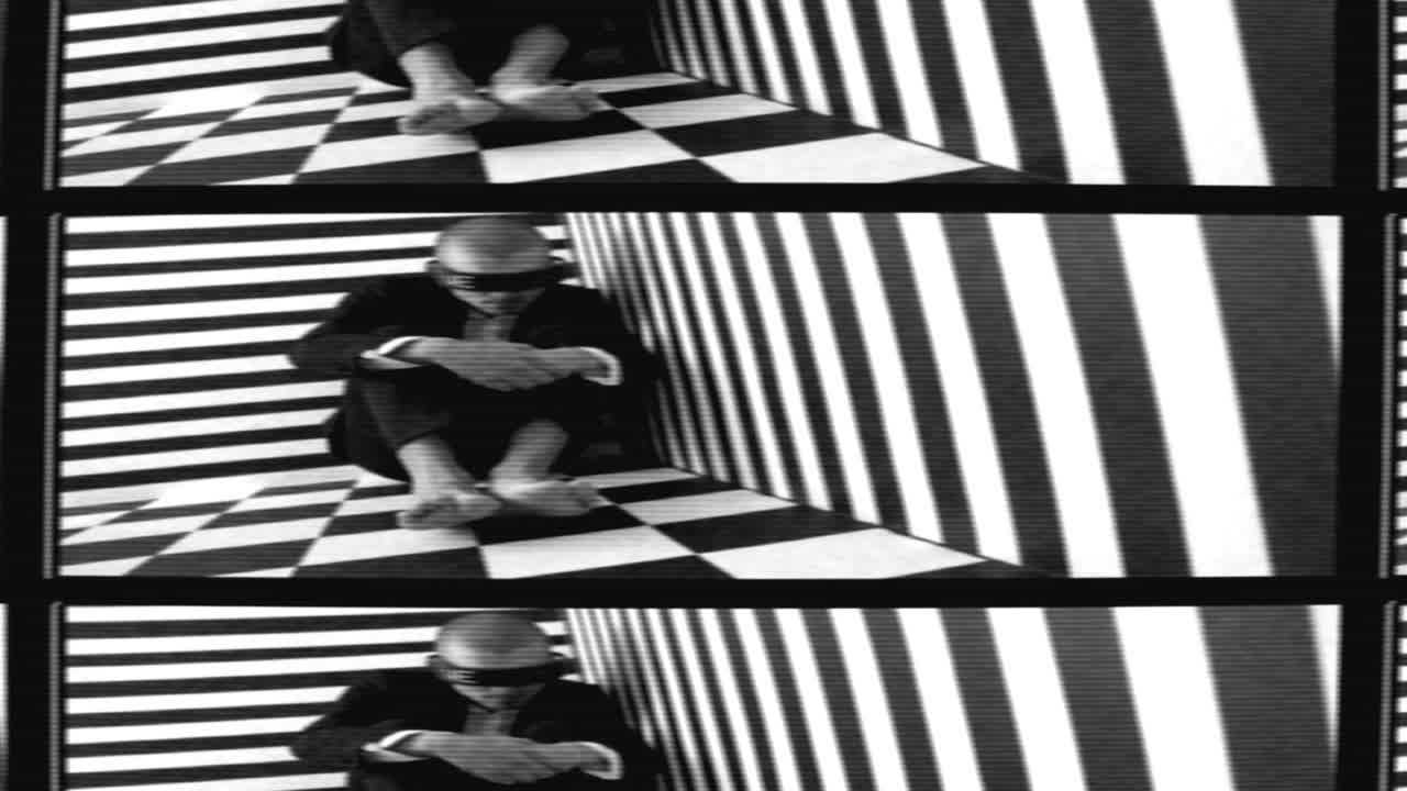 Black and White Optical Illusion with Person