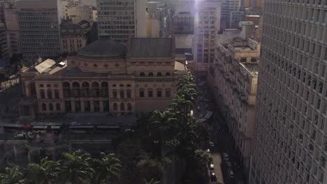 aerial view of municipal theater, sao paulo downtown, brazil