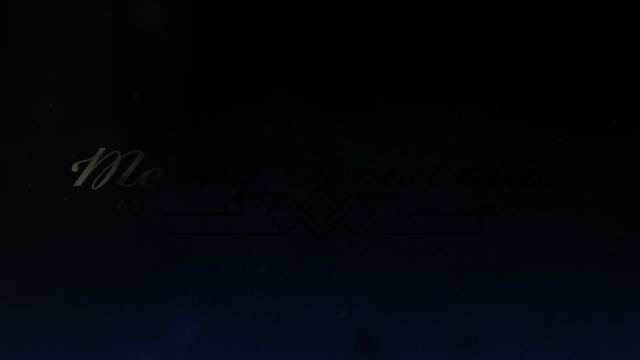 animación de feliz navidad texto en oro sobre fuegos artificiales explotando en el cielo nocturno