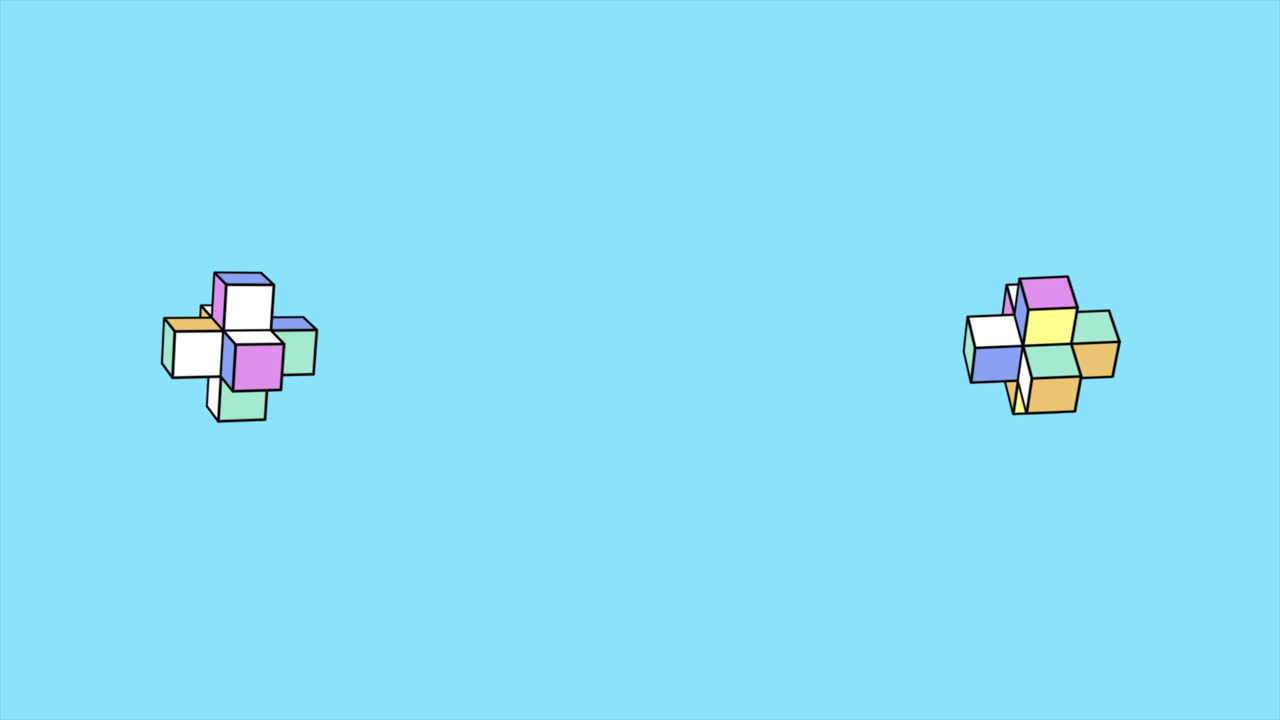 Motion abstract geometric shapes cubes