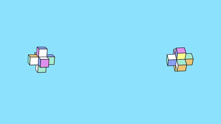 Motion abstract geometric shapes cubes