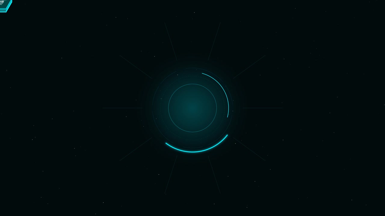 Futuristic Digital Loading Circle Animation on Dark Background