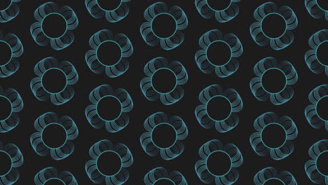 sleek and modern black and blue metallic circles in circular pattern