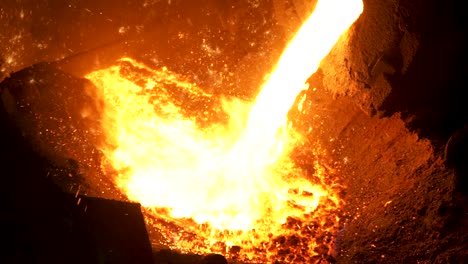 molten metal pouring in a foundry