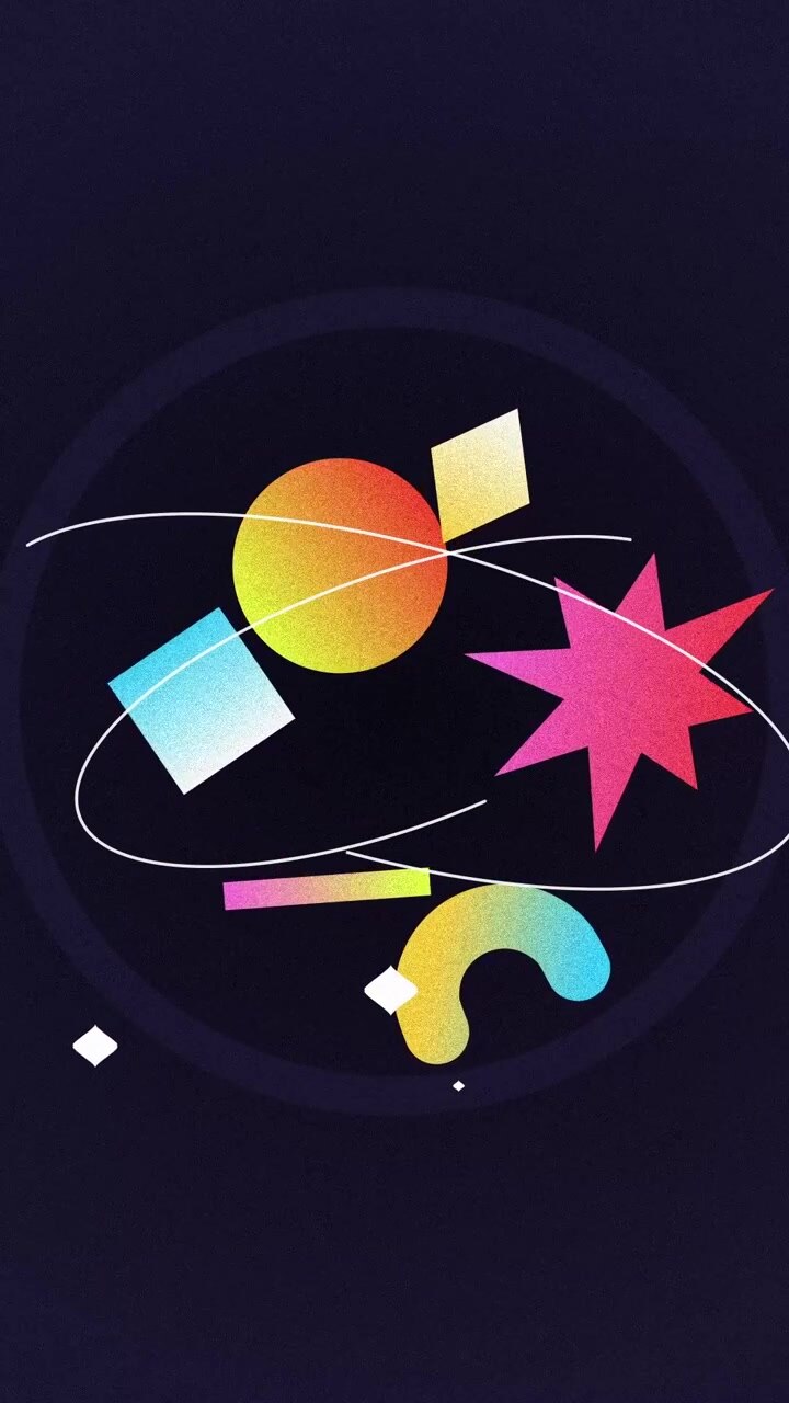 Abstract Motion Graphics with Floating Geometric Shapes