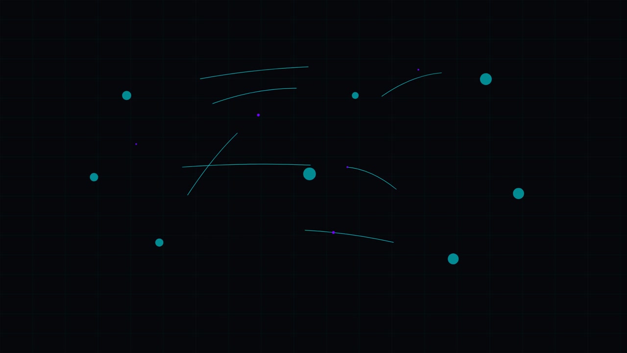 Abstract Motion Graphics of Connecting Nodes and Arcing Lines