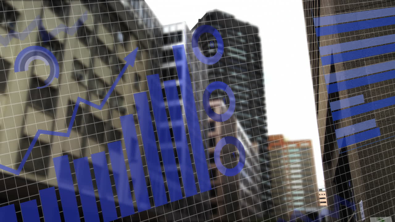 animazione dell'elaborazione dei dati sul paesaggio urbano