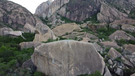 Drone-shot-of-boulders-on-mountain-in-Madagascar