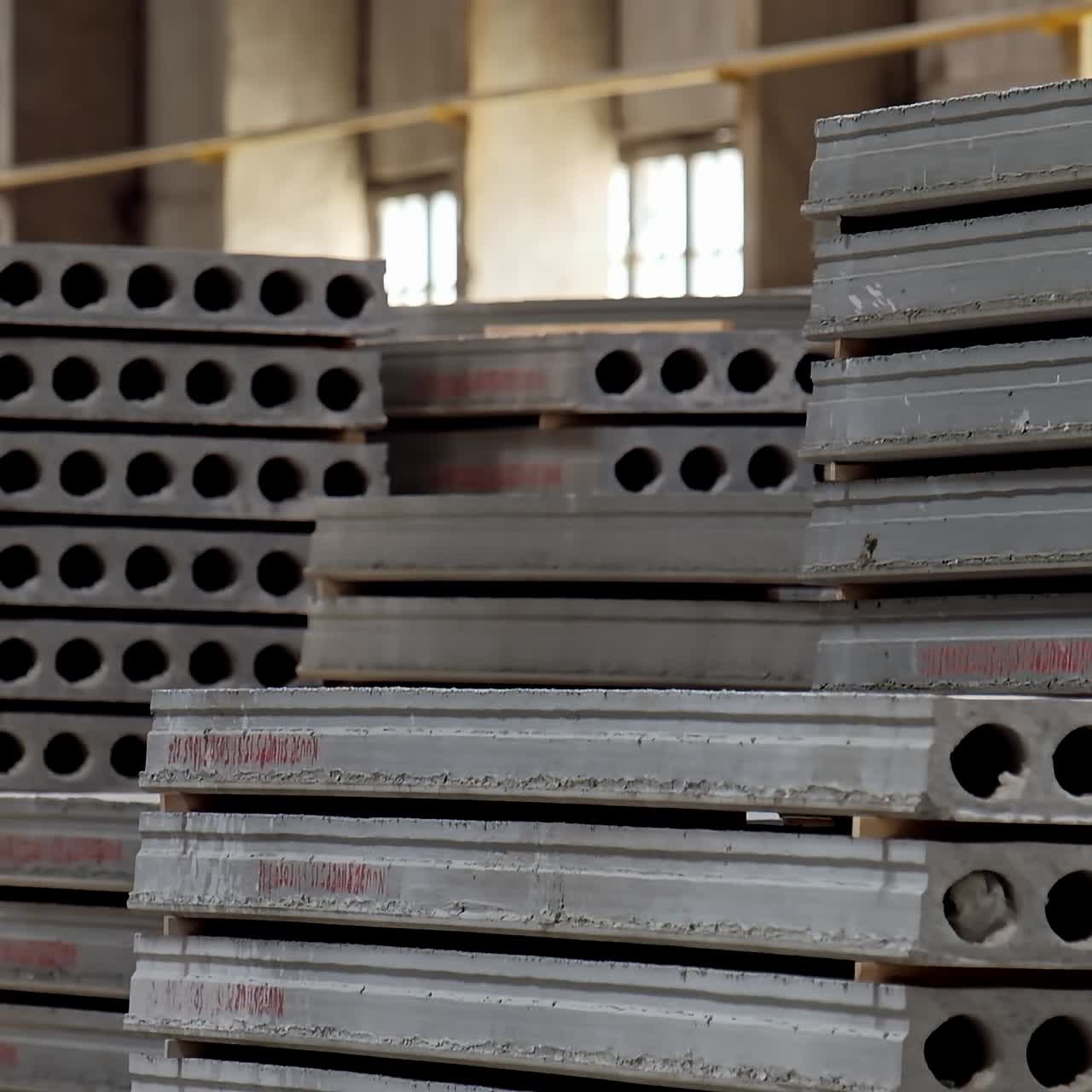 Side view of concrete blocks