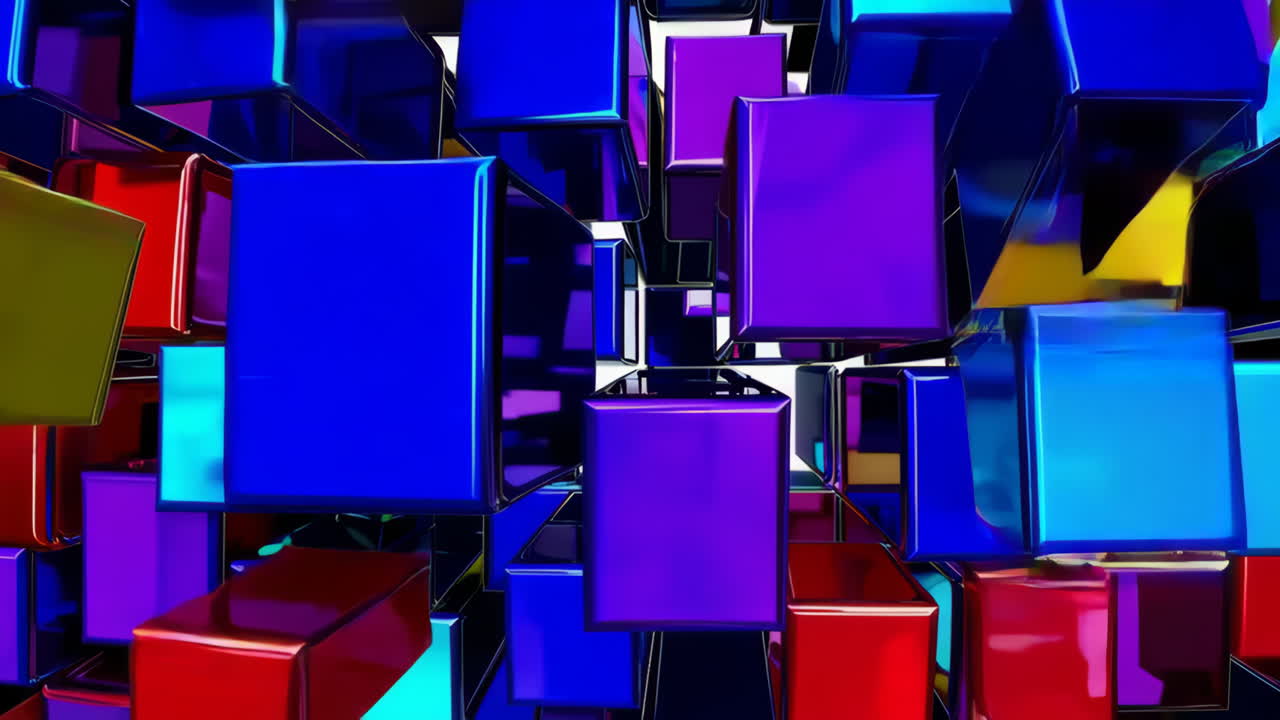 Vibrant Abstract 3D Cubes Tunnel