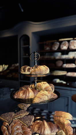 assorted baked goods display in old bakery