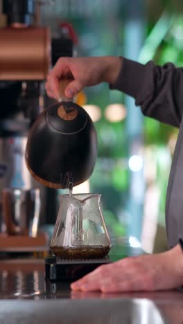 pouring coffee