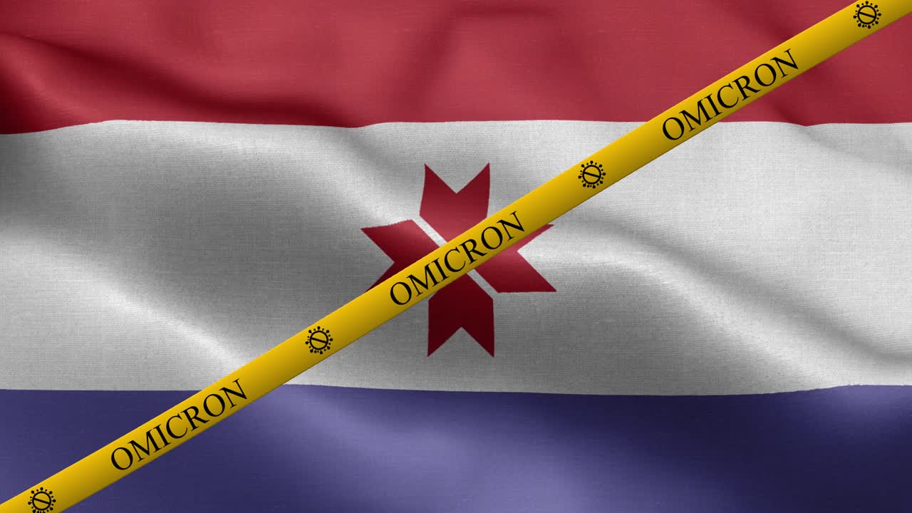 variante omicron y franja de prohibición en la bandera de mordovia - bandera de mordovia