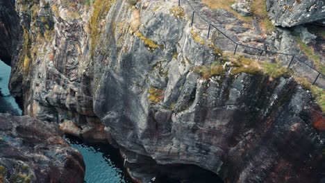 aerial view of the steep cliffs of the dorgefossen