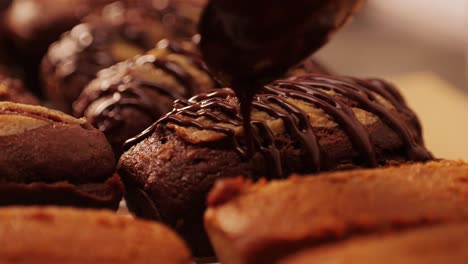 fresh bake double chocolate banana artesian bread in bakery shop close-up. artisan bread is making by skill bakers using natural and high-quality ingredients. food with health and flavour benefits. sweet breads for dessert and breakfast