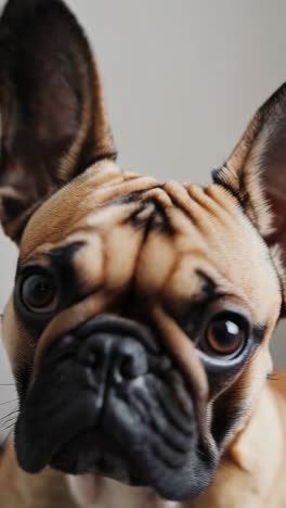 close-up portrait of a fawn french bulldog