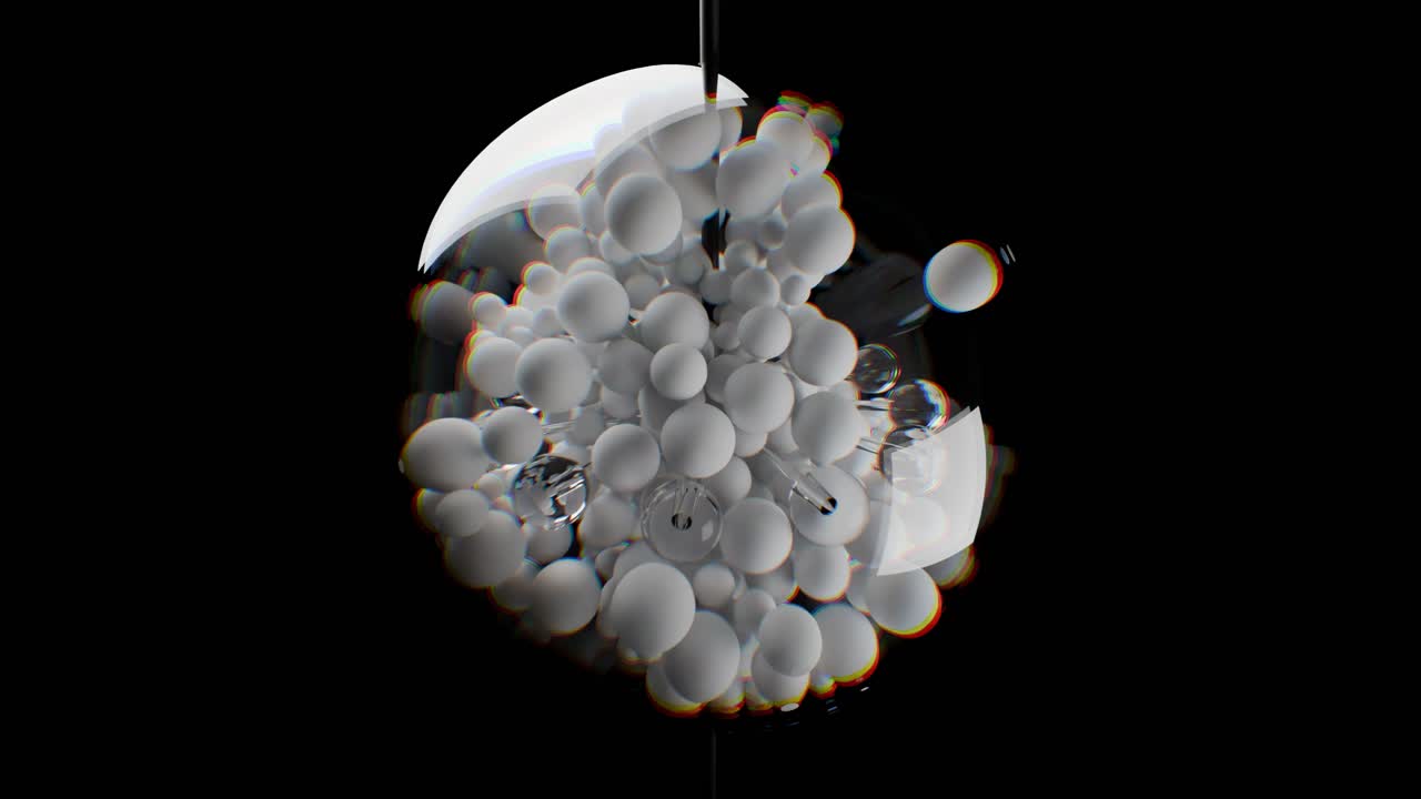 renderizado en 3d del cúmulo de esferas blancas