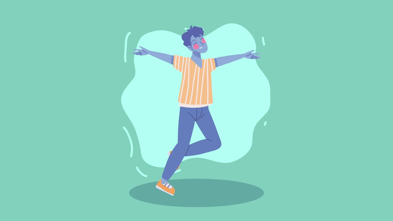 persona feliz bailando