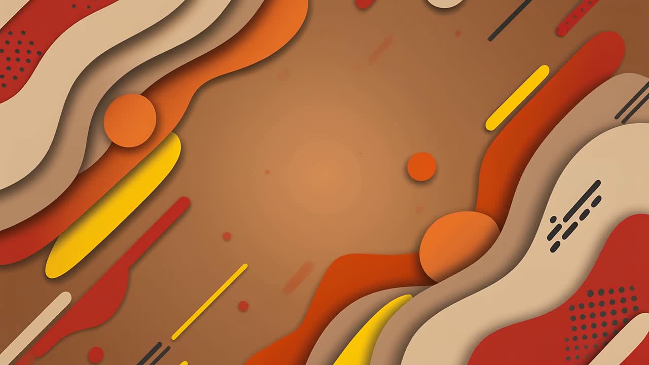 Animated Abstract Background with Flowing Wavy Shapes and Geometric Elements