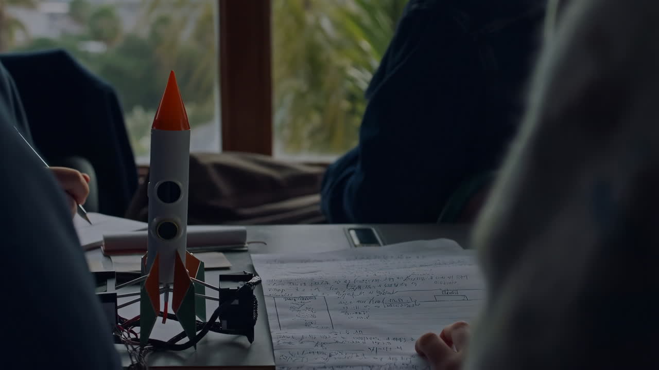 Children working on a model rocket project