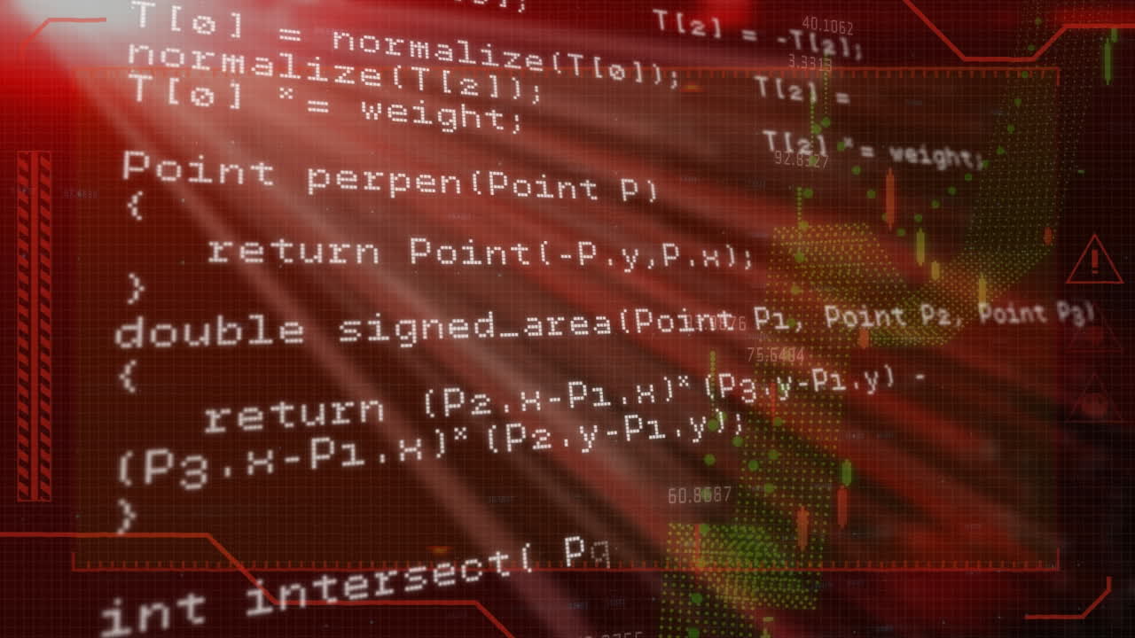 animación del procesamiento de datos sobre pantalla con estadísticas