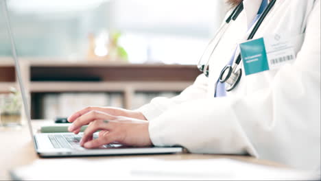 Hospital,-hands-and-doctor-with-laptop