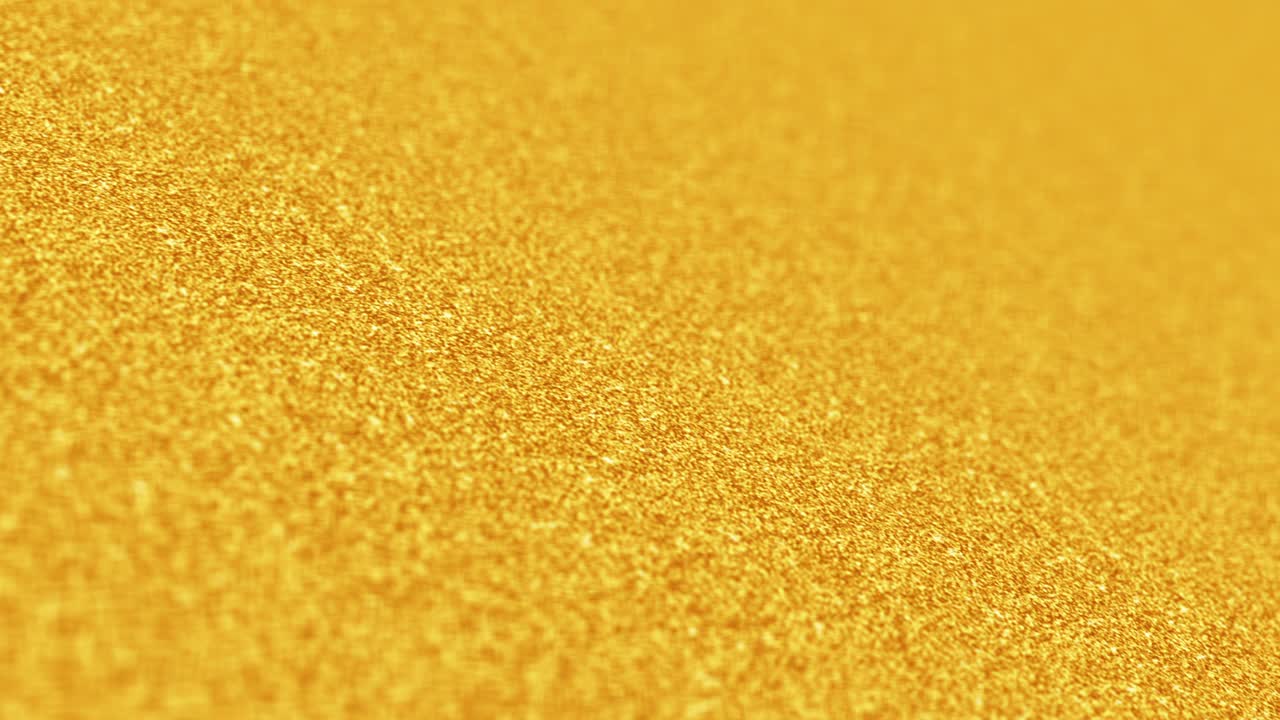 Fondo de movimiento abstracto dorado brillante en bucle sin fin. Renderizado 3D 4K de luces de brillo abstractas con patrón bokeh de poca profundidad de campo, fondo de animación en bucle con textura.