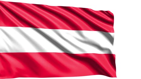 flag of austria with fabric structure in the wind (alpha channel, loopable)