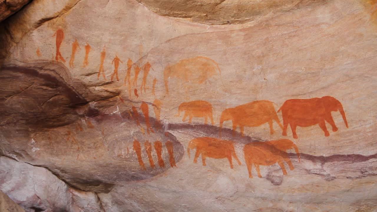 Pitture dei Boscimani nelle grotte dell'Africa Meridionale.