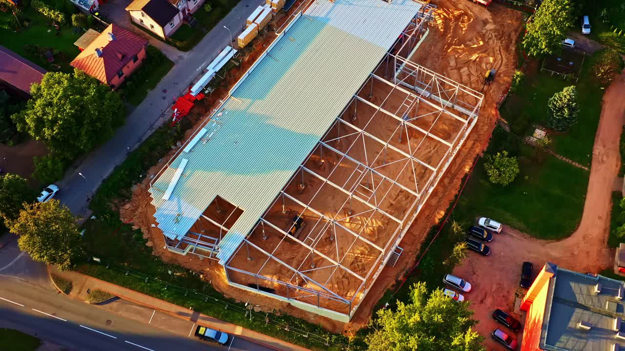 vista aérea del sitio de construcción